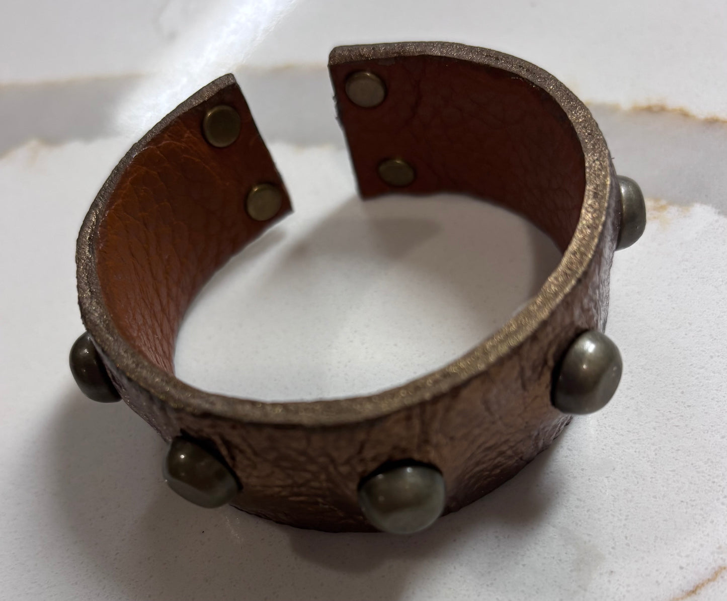 Copper Nailhead Leather Cuff - DMD Bags