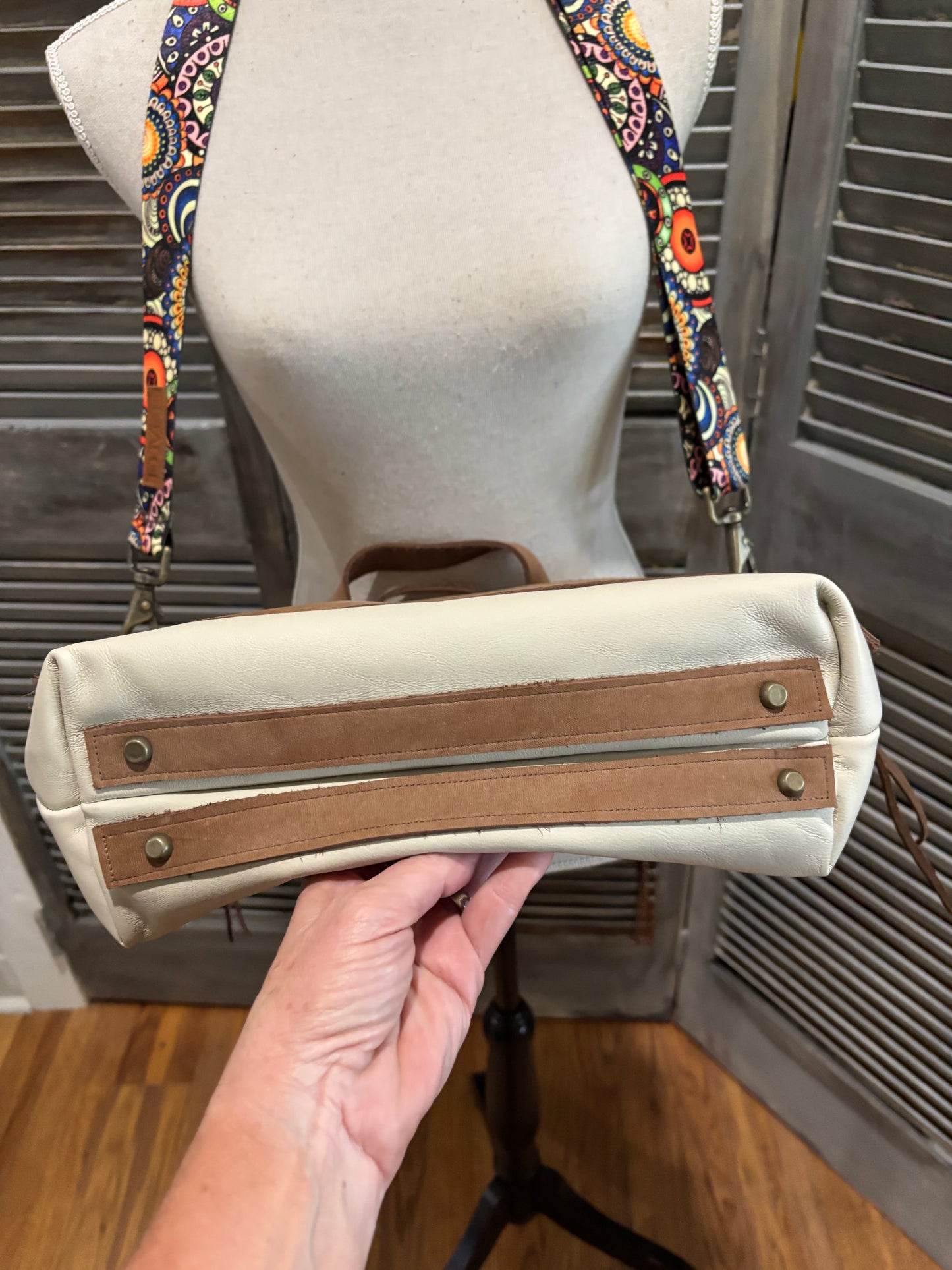 Summer Satchel with removable and adjustable printed shoulder strap