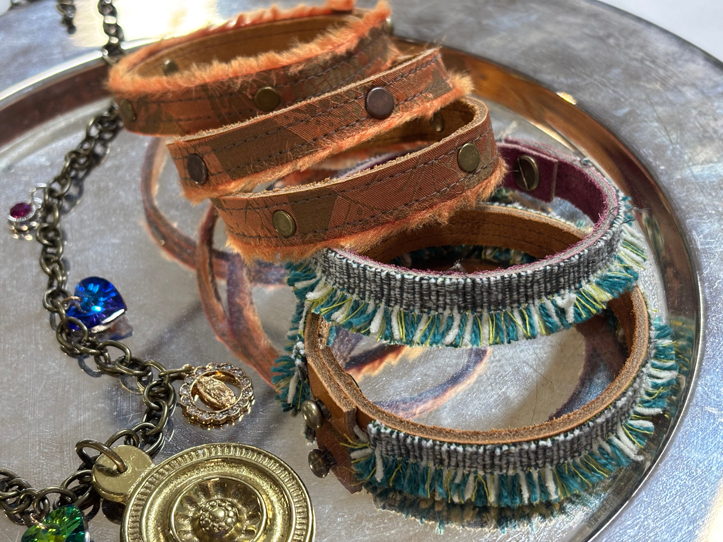 Leather & Copper Silk bracelet - DMD Bags