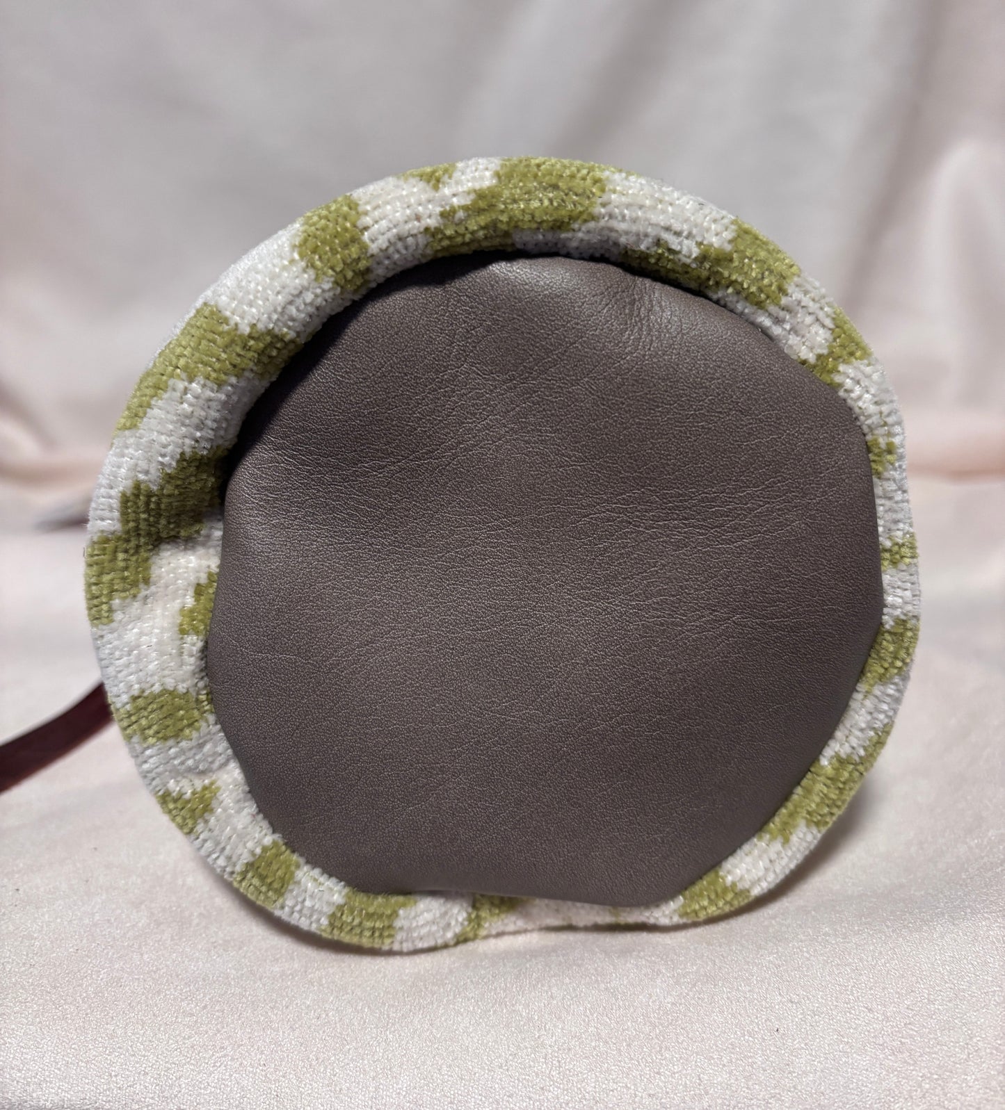 Wine Bottle Tote- Chenille Lime