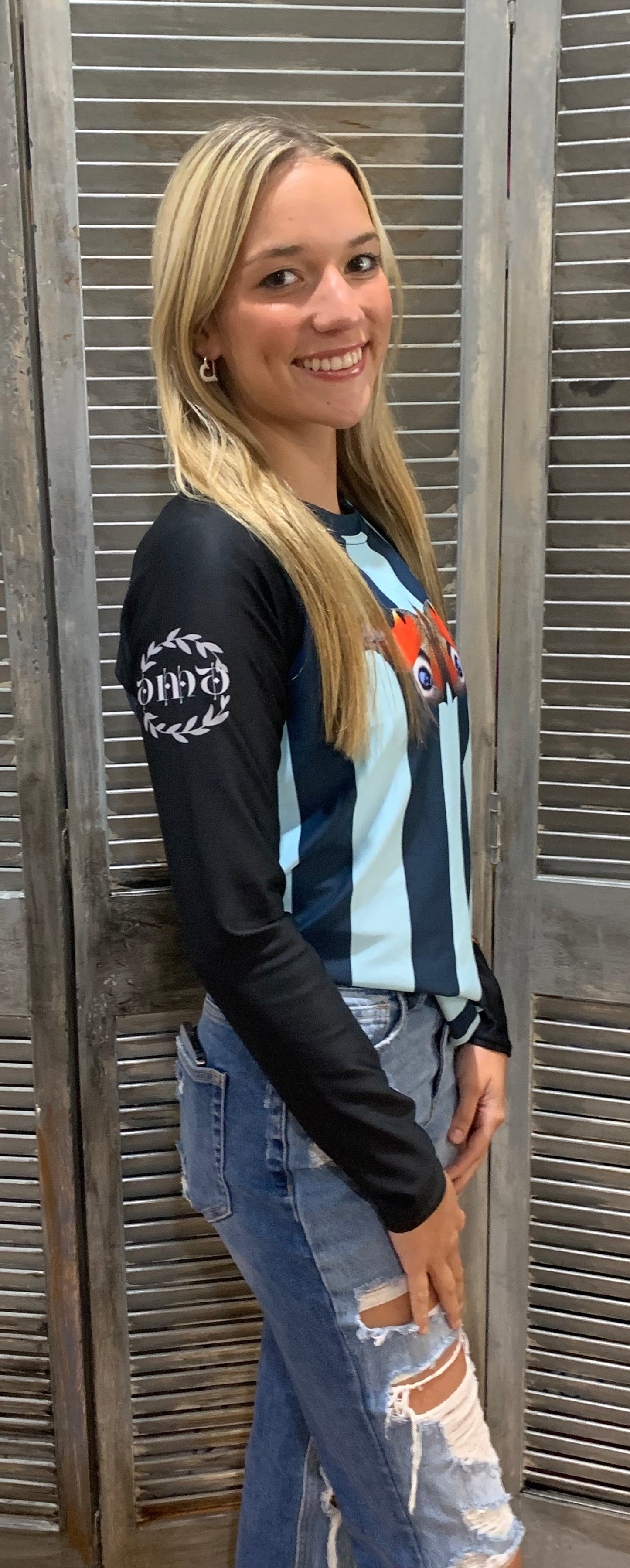 Long Sleeve Lycra Top Butterflies and Fly Balls - DMD Bags