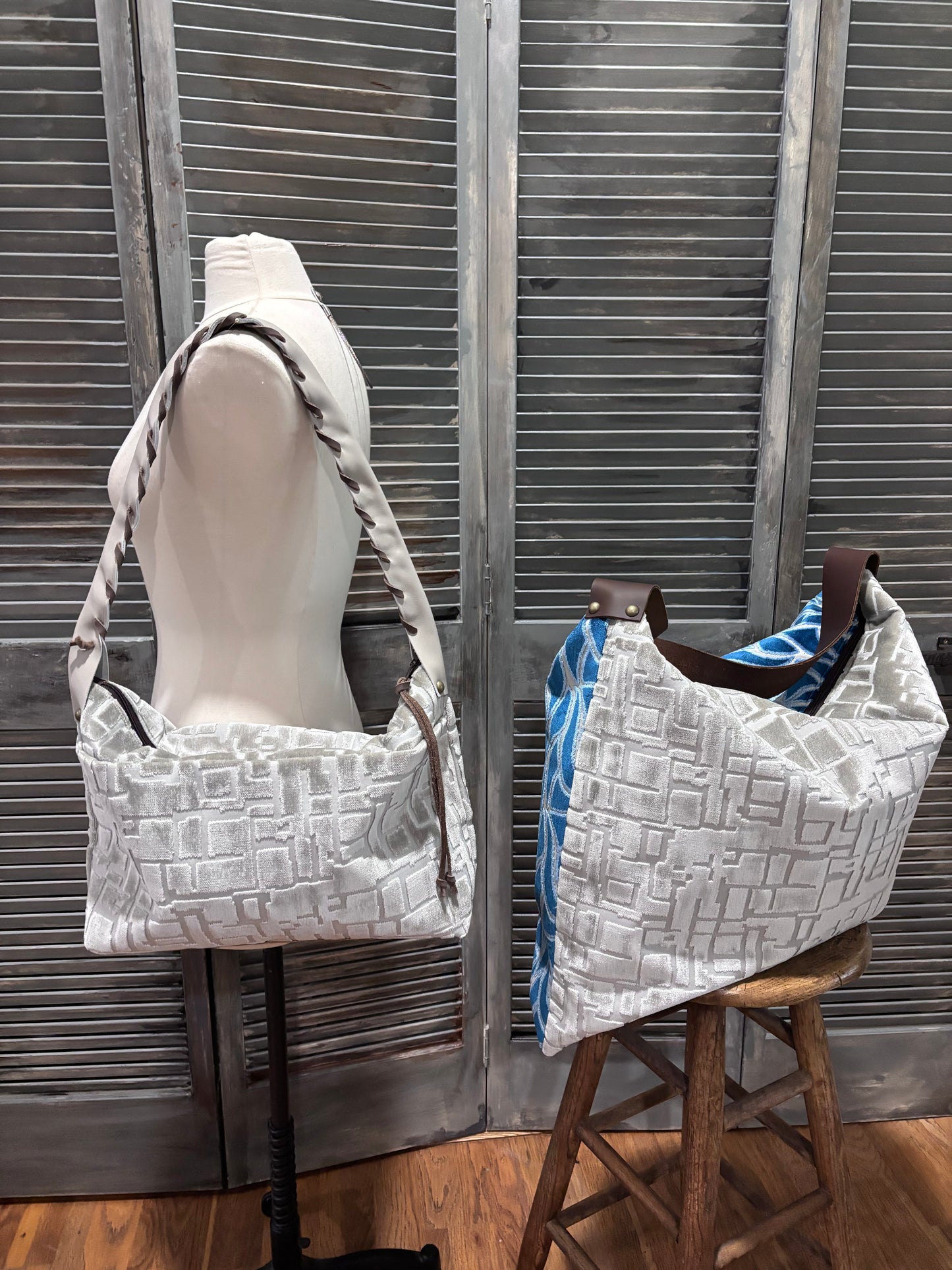 #529 Silver Ice with Genuine Alligator Hide - DMD Bags