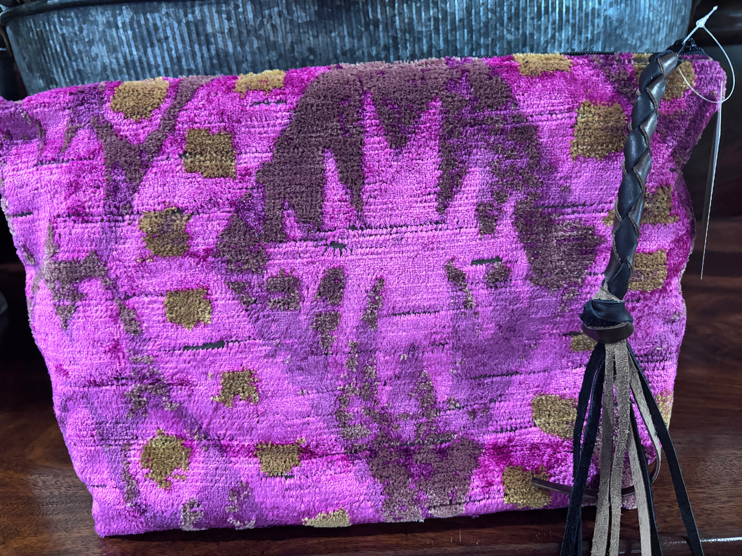 Jumbo Make Up Bag- Tiger & Fuchsia