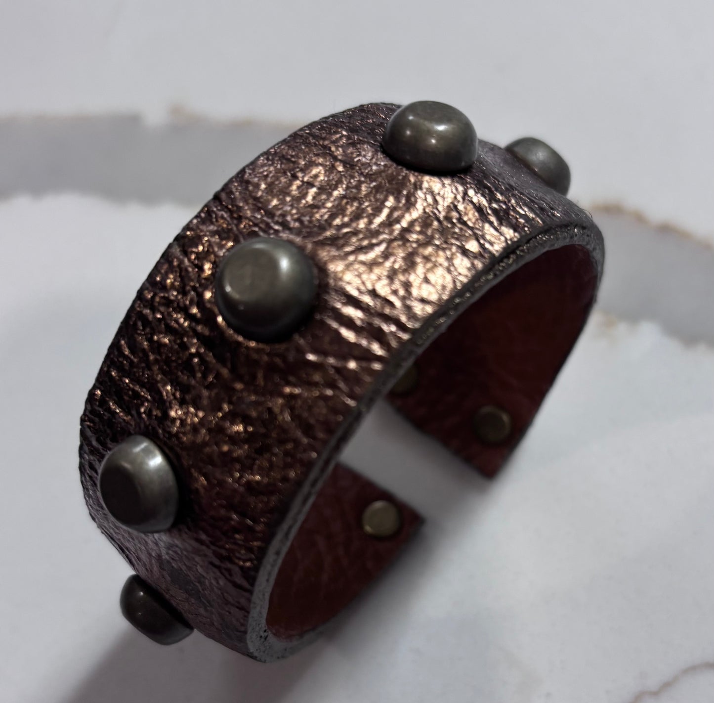 Copper Nailhead Leather Cuff - DMD Bags