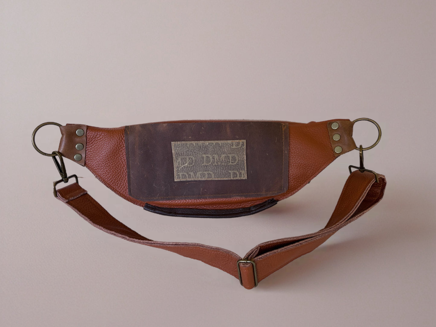 Sling Bag/ Hip Bag in Caramel Colored Leather - DMD Bags