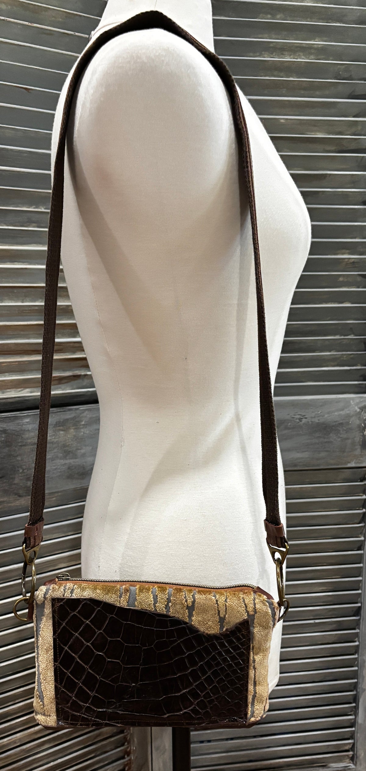 Mini Bag-Mocha Alligator