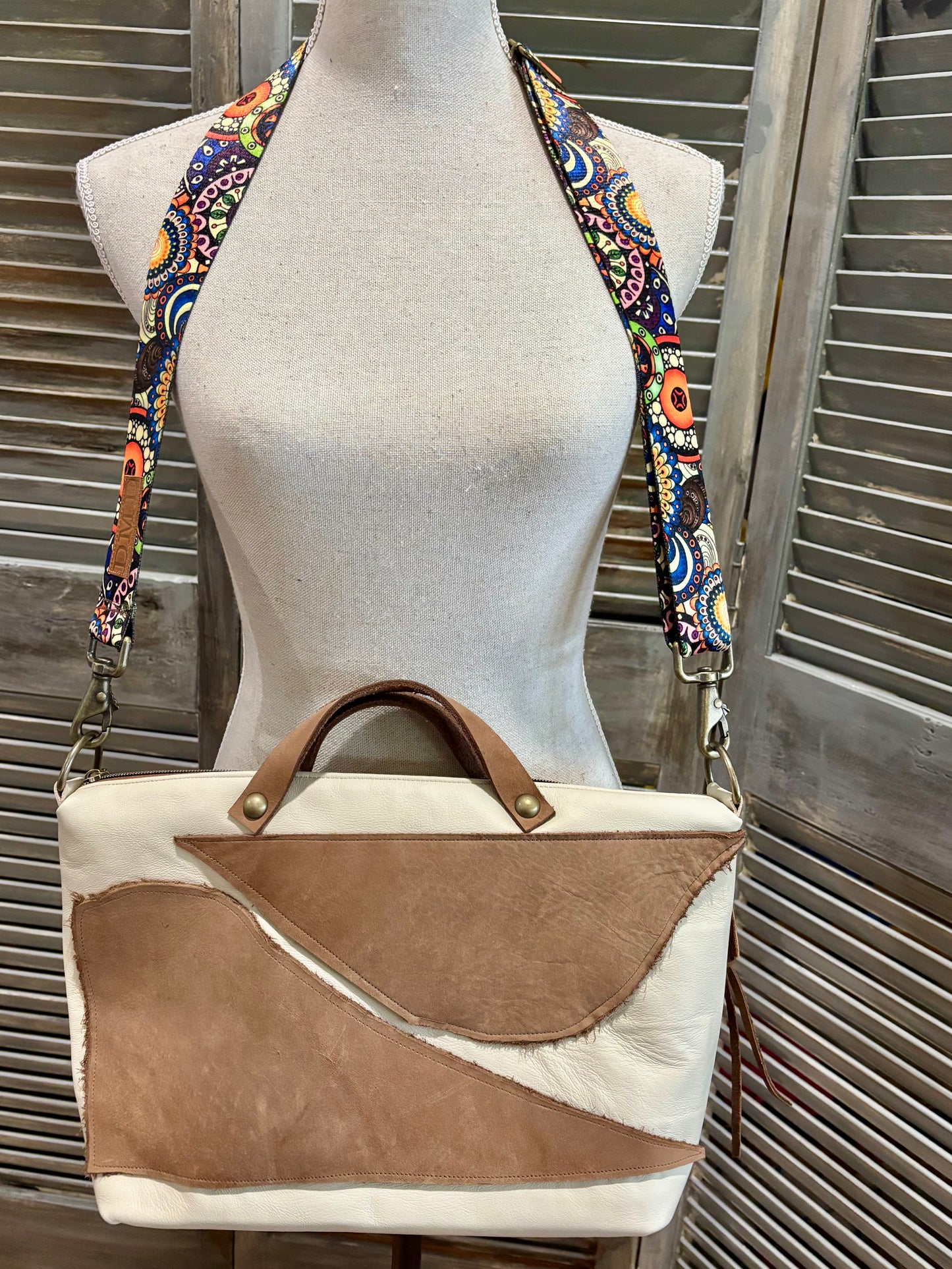 Summer Satchel with removable and adjustable printed shoulder strap