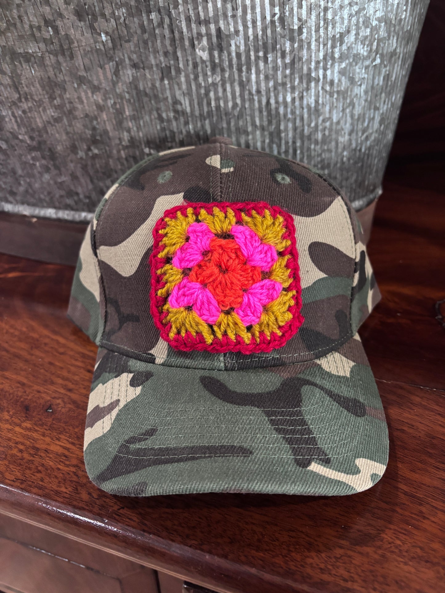 Granny Square Cap-Camo Hunters Pink - DMD Bags