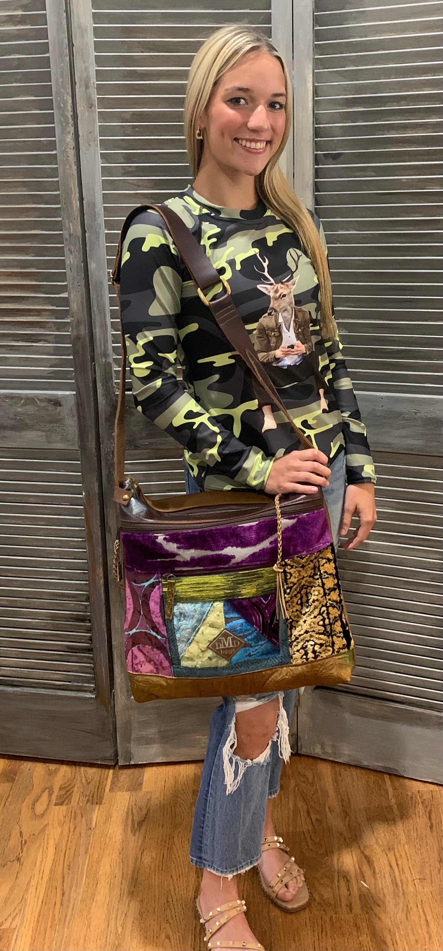 One of a kind! Adjustable Leather Strap & 2 Front Pockets - DMD Bags