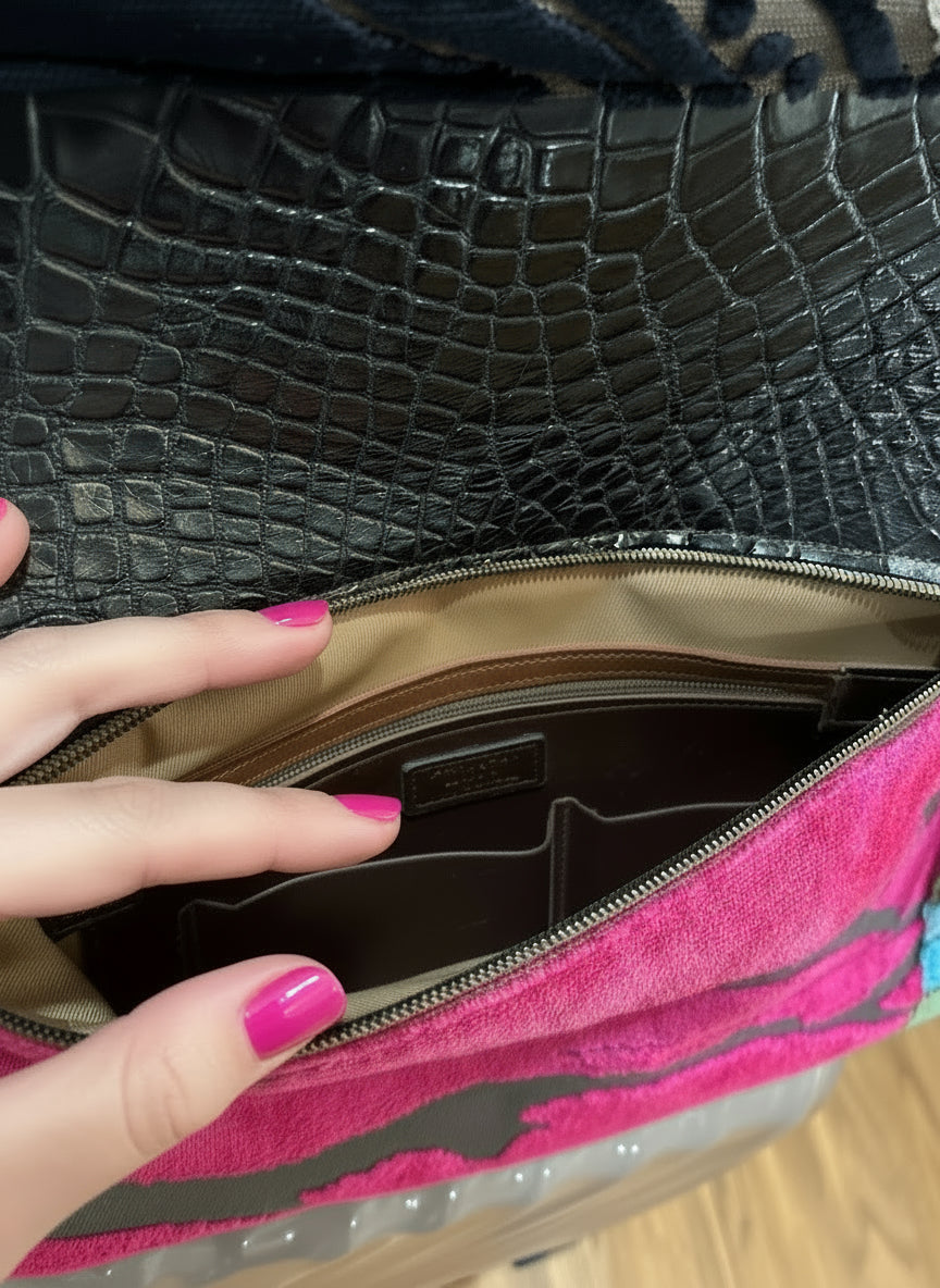 “Companion” Alligator & Cut Velvet & Leather The perfect flight bag!! - DMD Bags