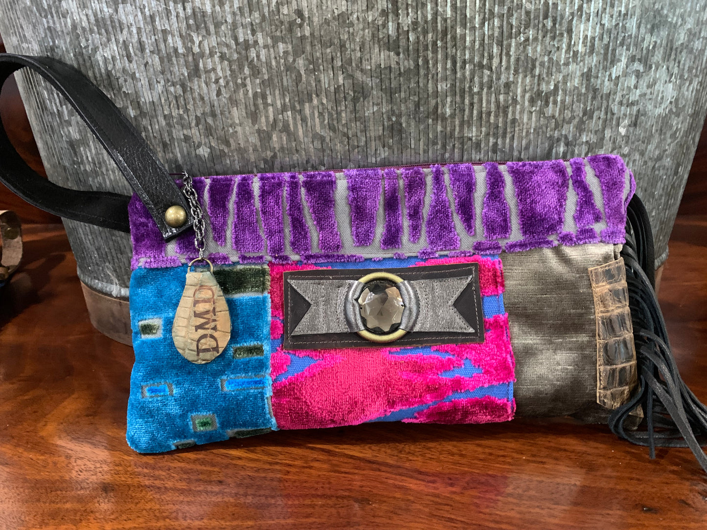 Fancy wristlet! Lots of razzle dazzle! Front and Back are amazing! - DMD Bags