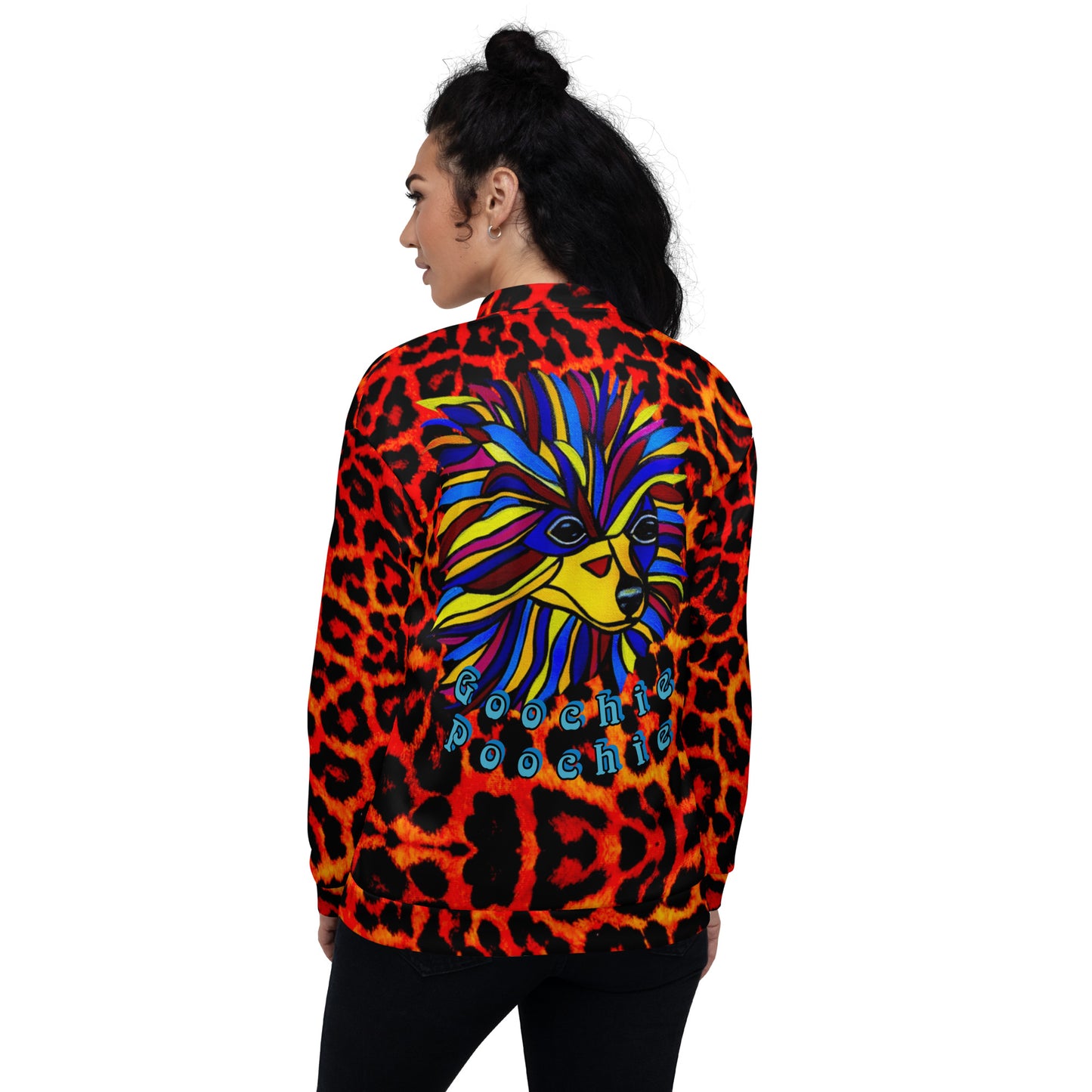 Blazing Cheetah Print with Goochie Poochie logo on back - DMD Bags