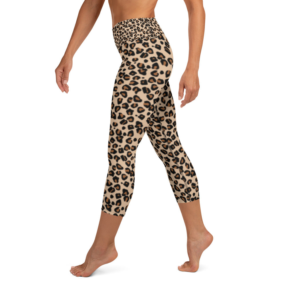 Yoga Capri Leggings Cheetah with Flower - DMD Bags