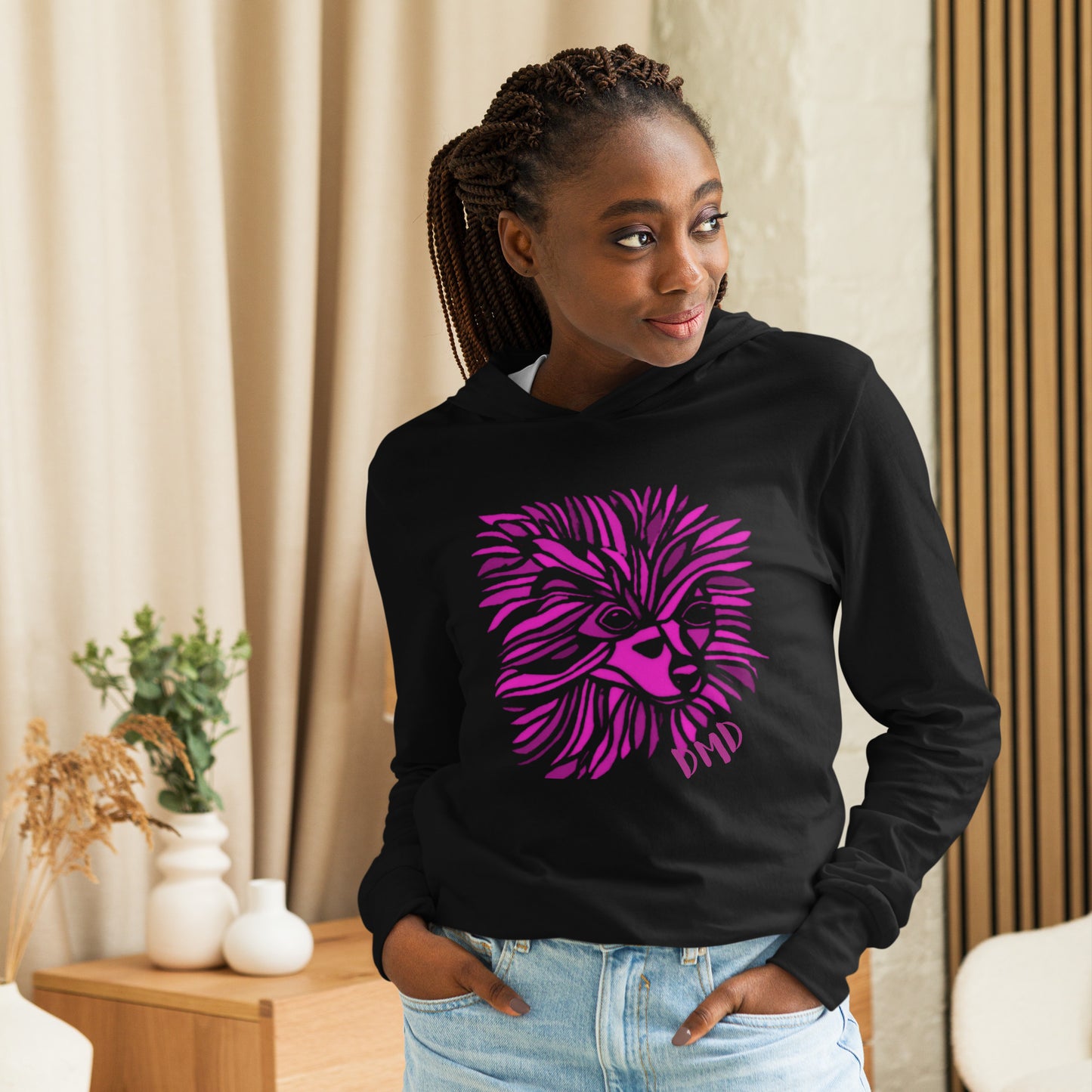 Hooded long-sleeve tee Goochie Poochie - DMD Bags