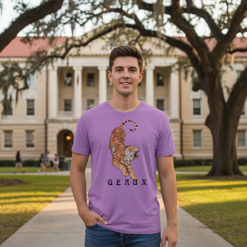 Purple Vintage Vibe Tiger Shirt - DMD Bags