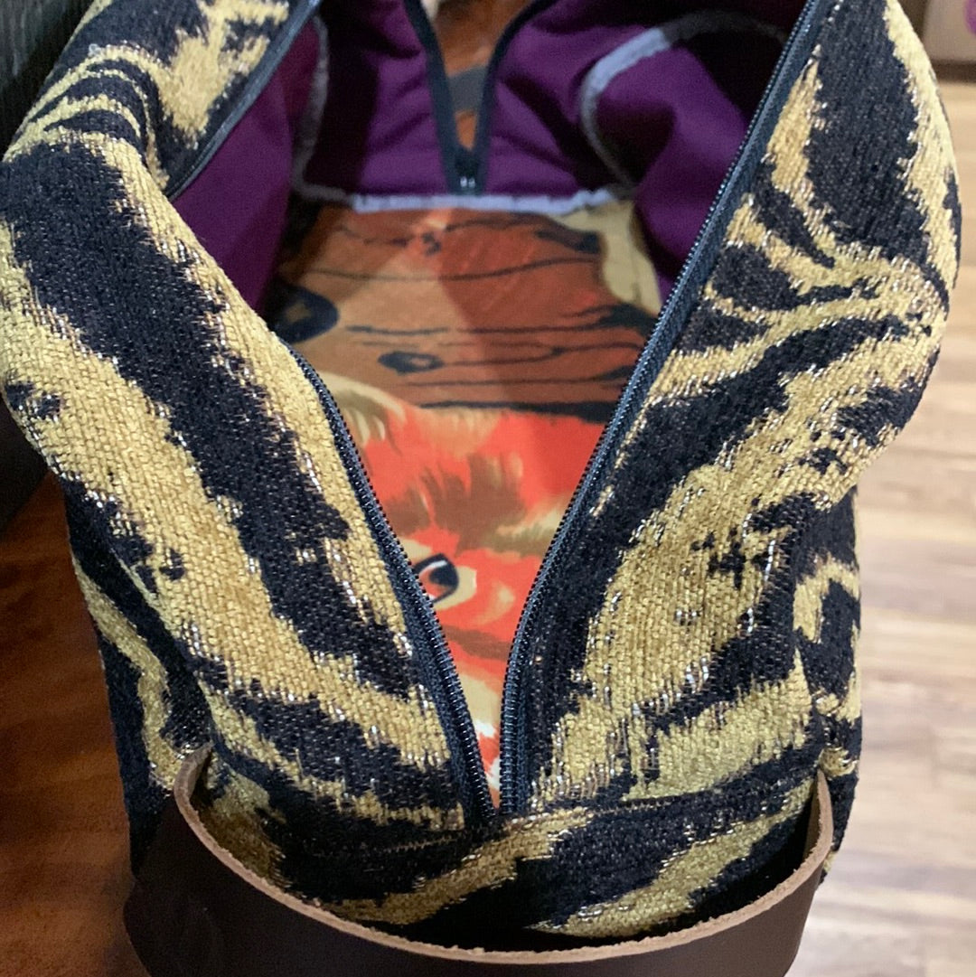 Vanity Bag One of a kind Tiger/Purple/Dogface - DMD Bags