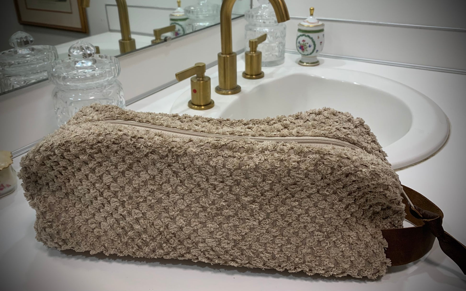 Vanity Bag Biscotti Check Chenille - DMD Bags