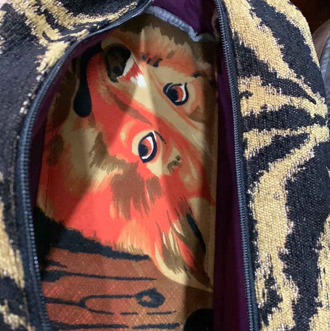 Vanity Bag One of a kind Tiger/Purple/Dogface - DMD Bags