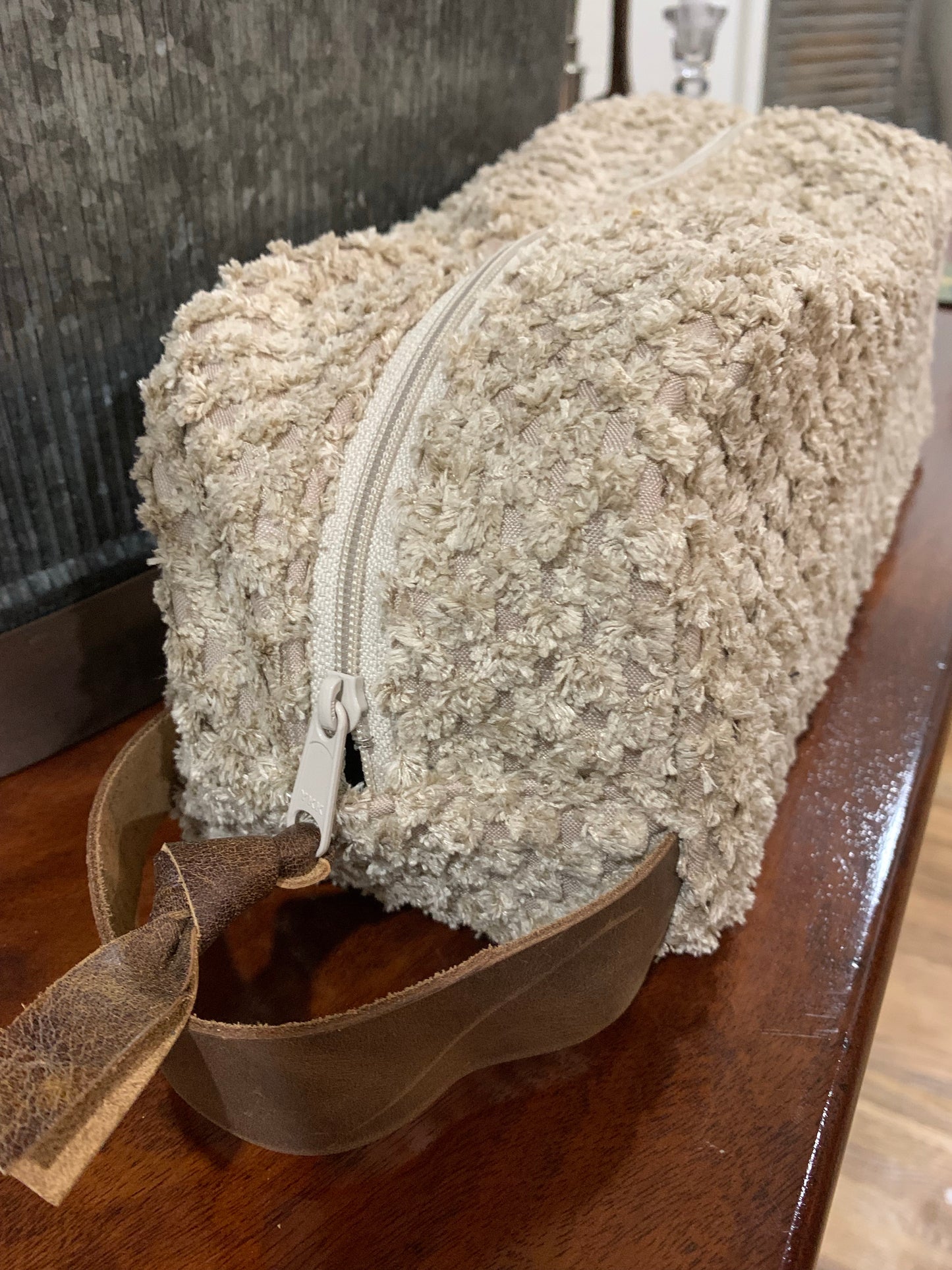Vanity Bag Biscotti Check Chenille - DMD Bags