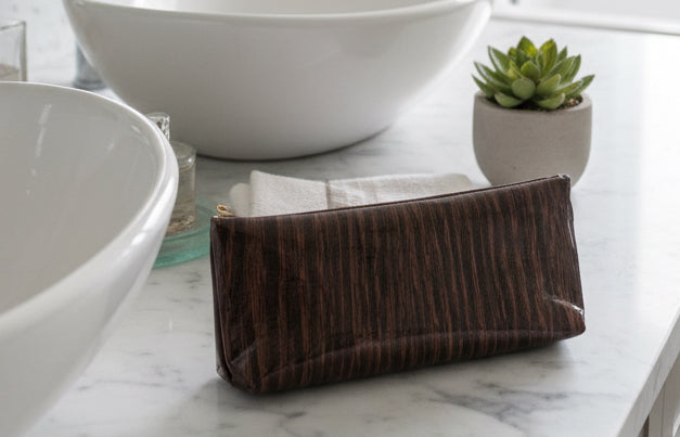 Waterproof Case for toothbrush etc. Woodgrain print