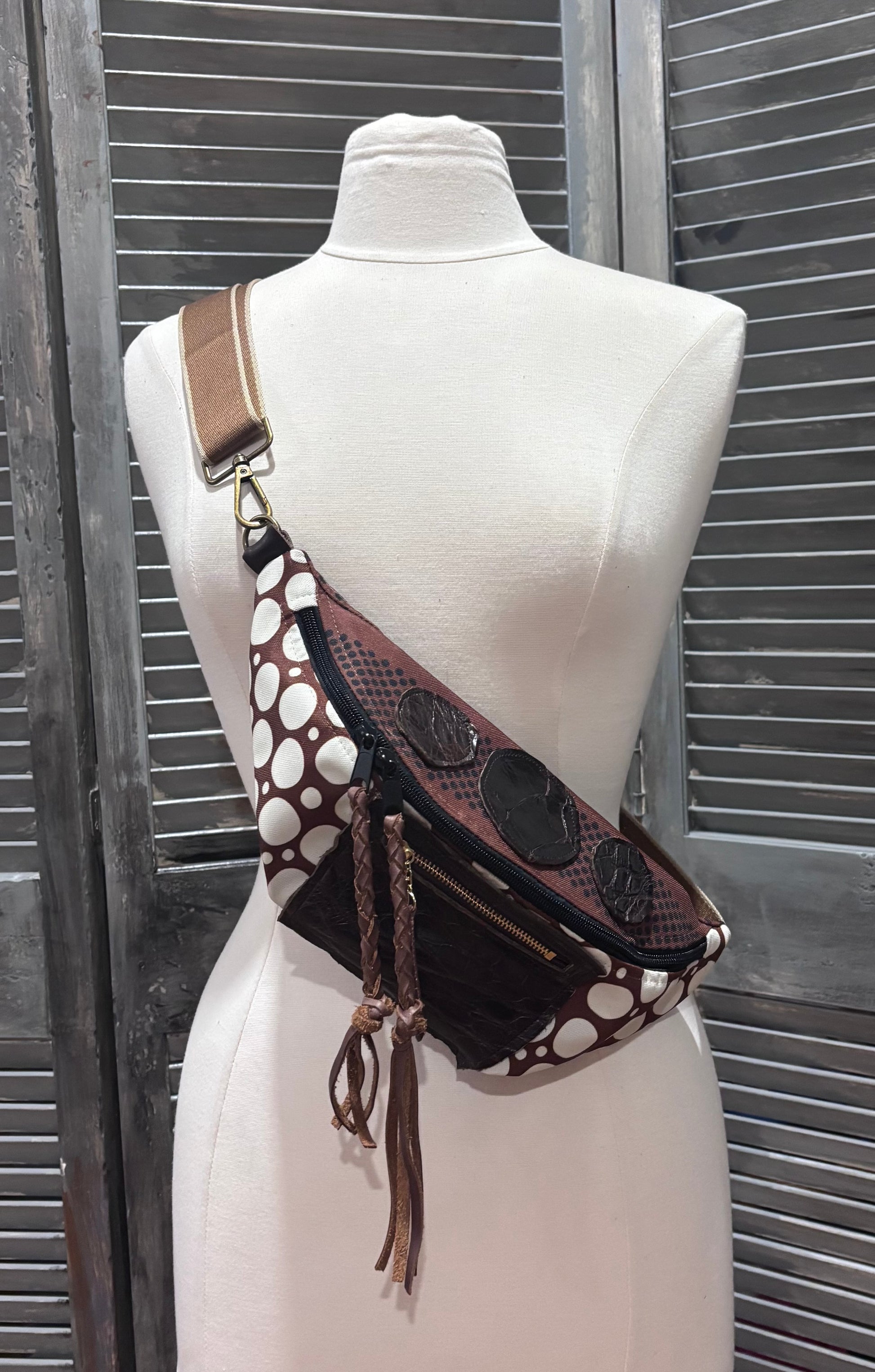 Sling Bag with Genuine Alligator trim!! - DMD Bags