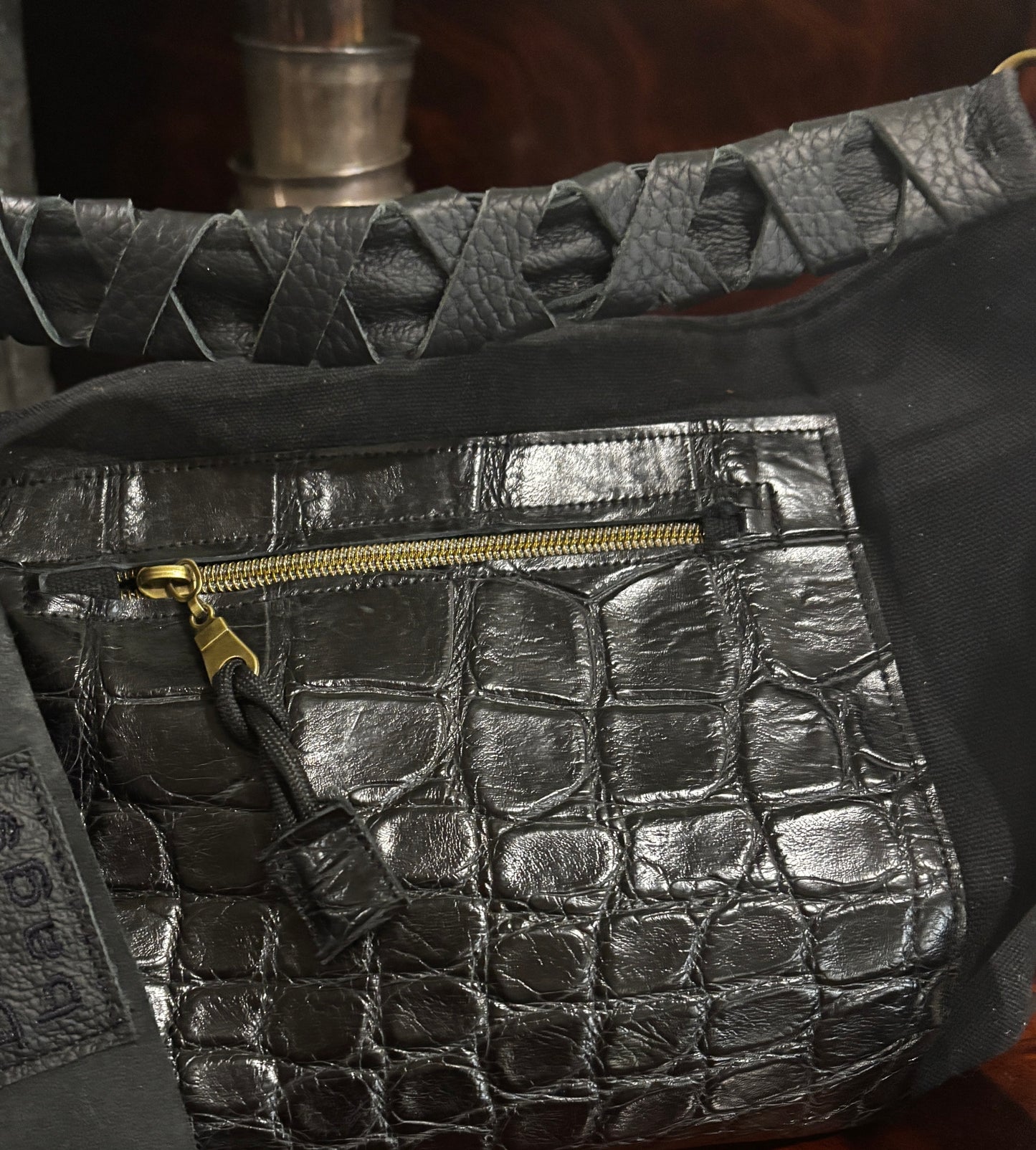 One of a kind- New Style Sunglasses pocket inside. Alligator pocket