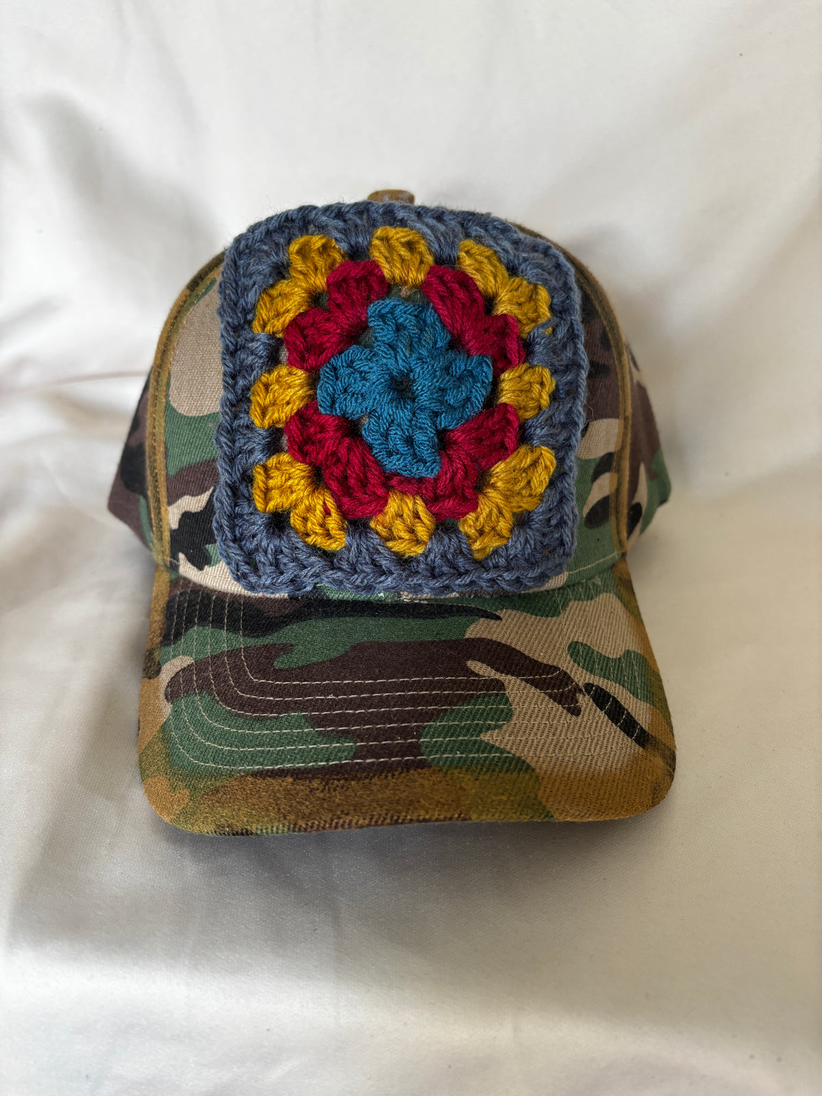 Granny Square Camo Hat