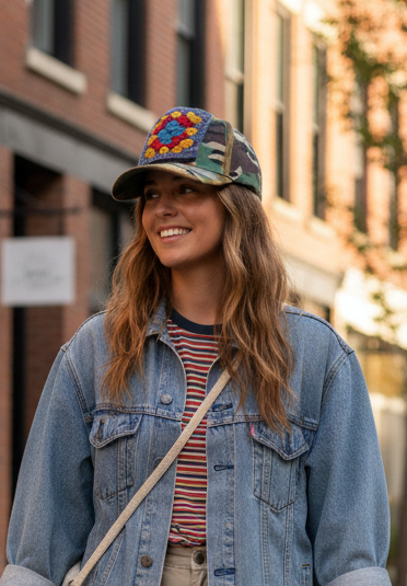 Granny Square Camo Hat