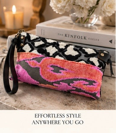 Wristlet Patchwork One of a kind, Nice Size!