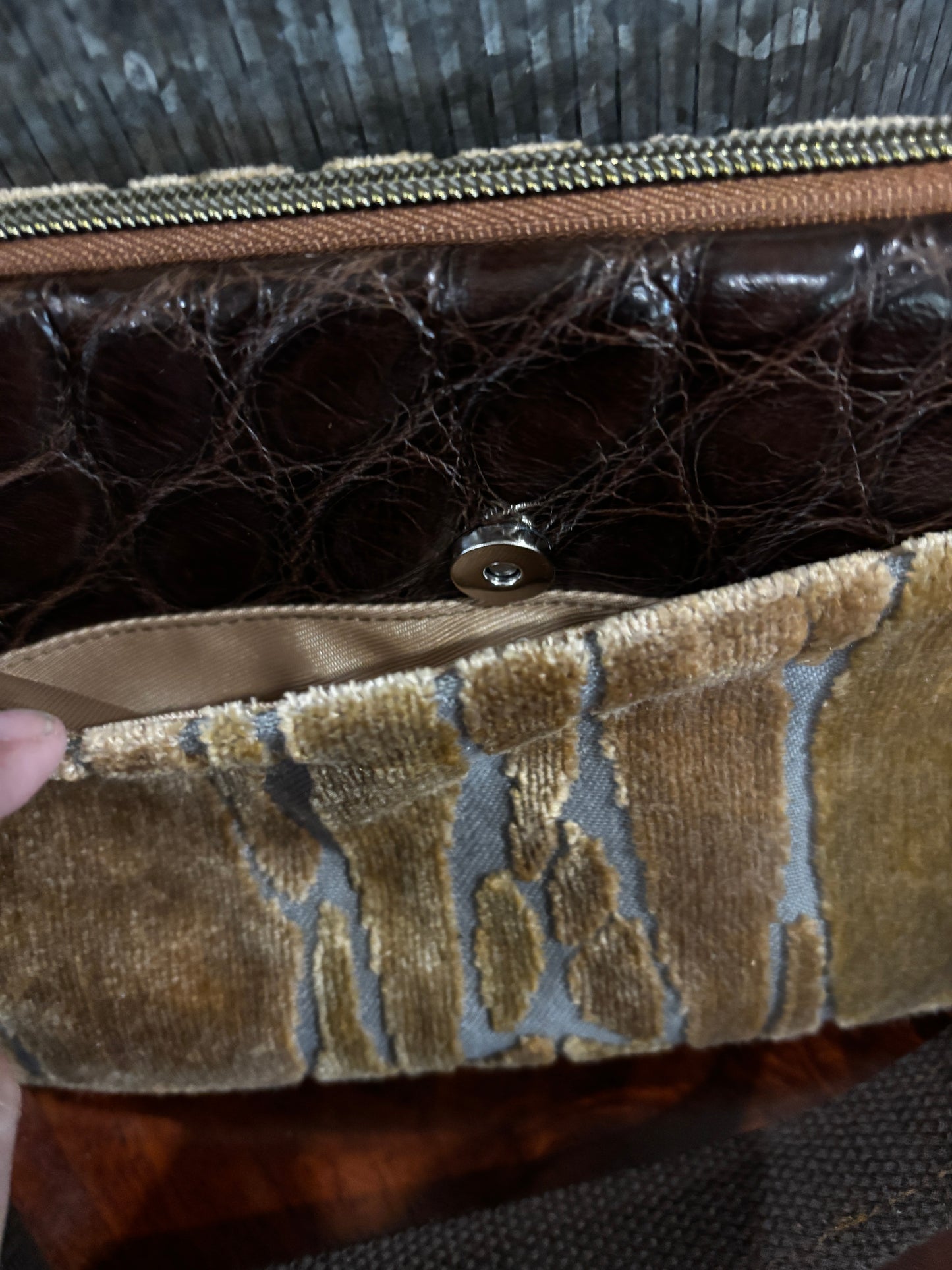 Mini Bag-Mocha Alligator
