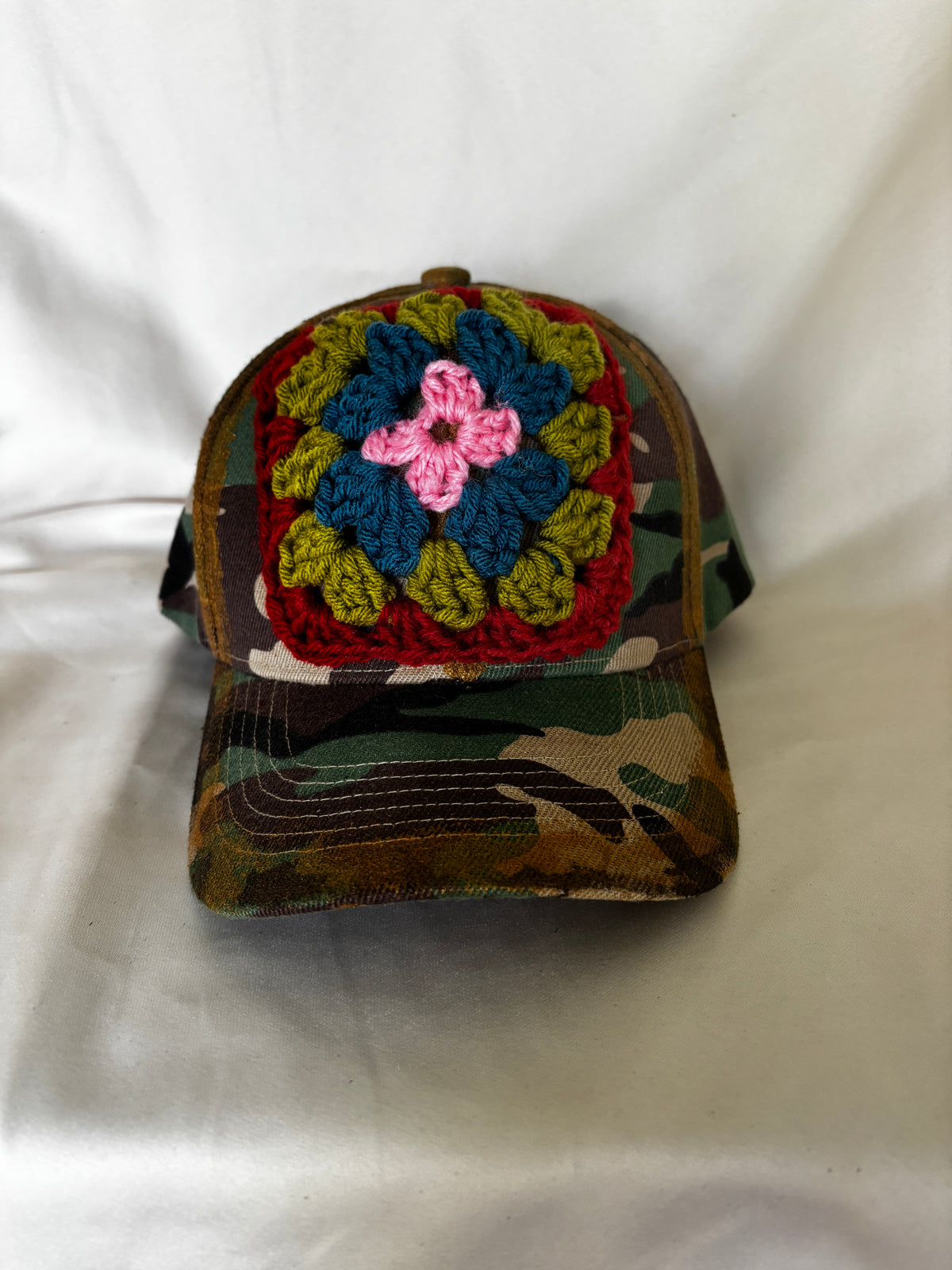 Granny Square Camo Hat