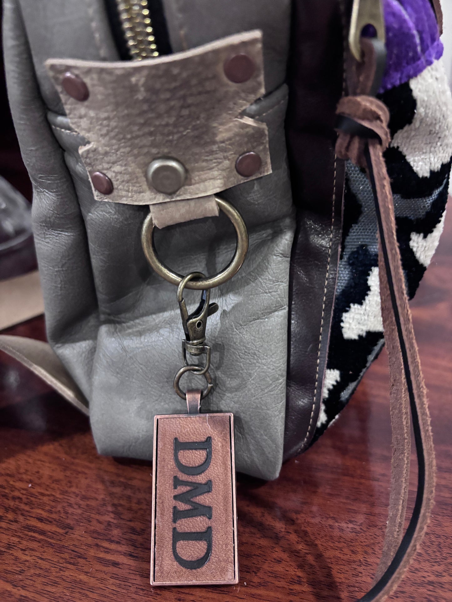 Back Pack - Smaller version in Velvet Patchwork & Leather