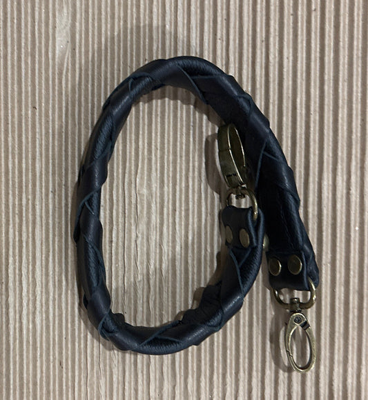 Black leather woven handle 18” length - DMD Bags