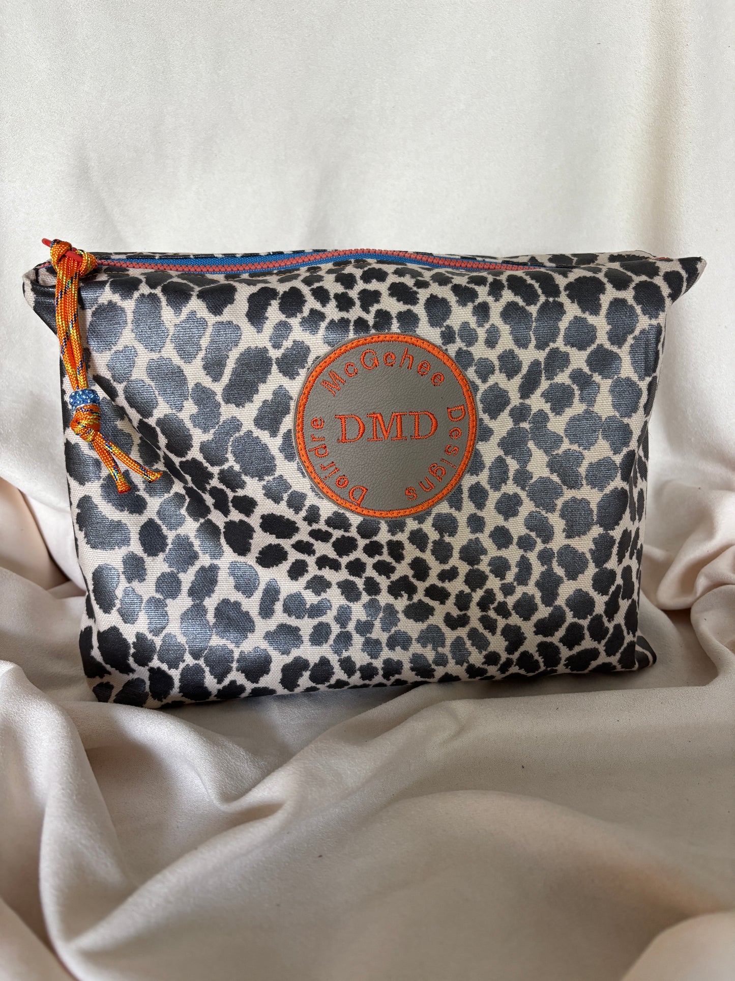 Cheetah Pouch Orange and Blue accent