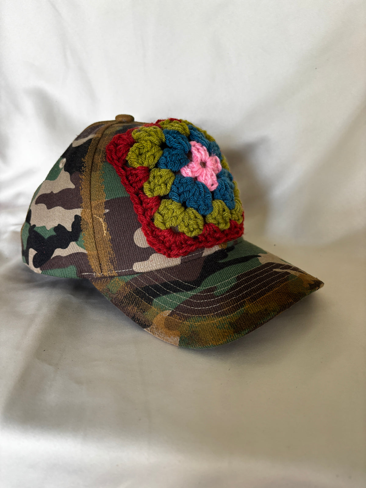 Granny Square Camo Hat