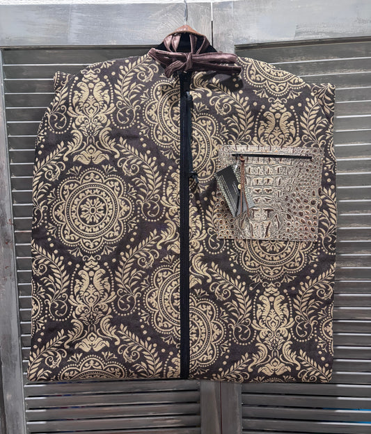 Garment Bag Medallion with emboss croc pocket