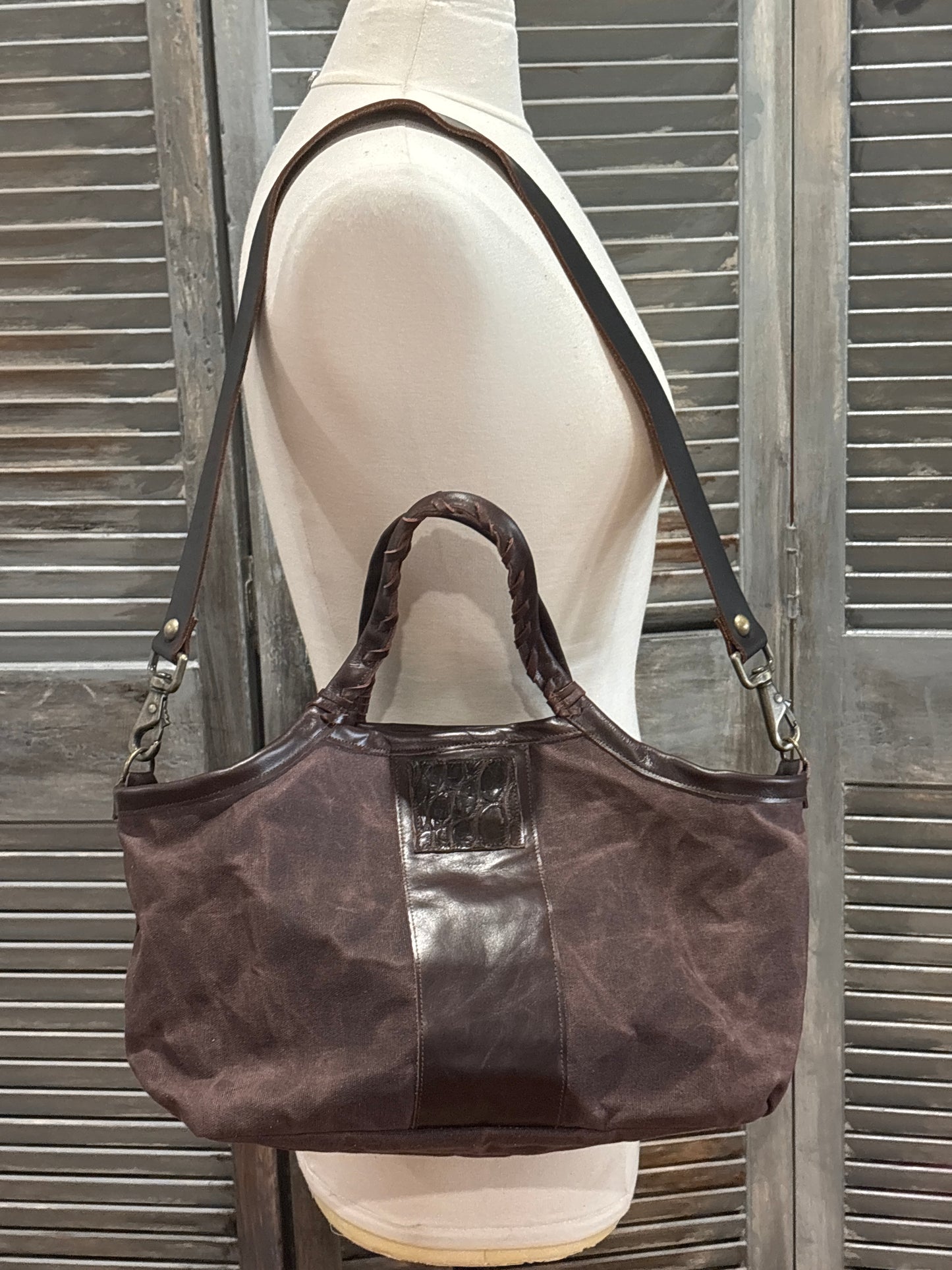 The GiGi Bag-Chocolate Coated Canvas