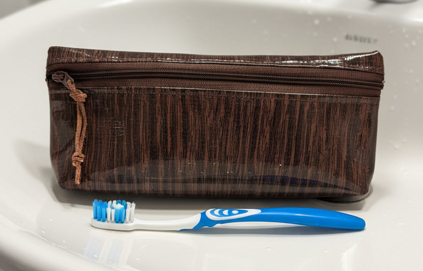 Waterproof Case for toothbrush etc. Woodgrain print