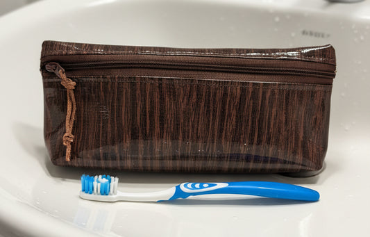 Waterproof Case for toothbrush etc. Woodgrain print - DMD Bags