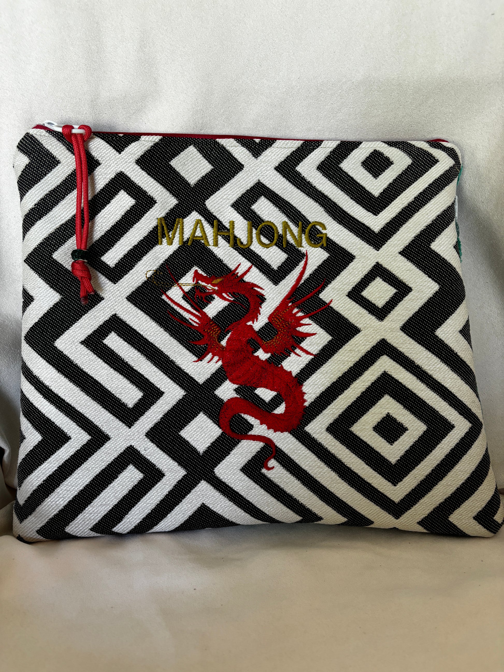 Mahjong Bag Red Dragon & Dots - DMD Bags