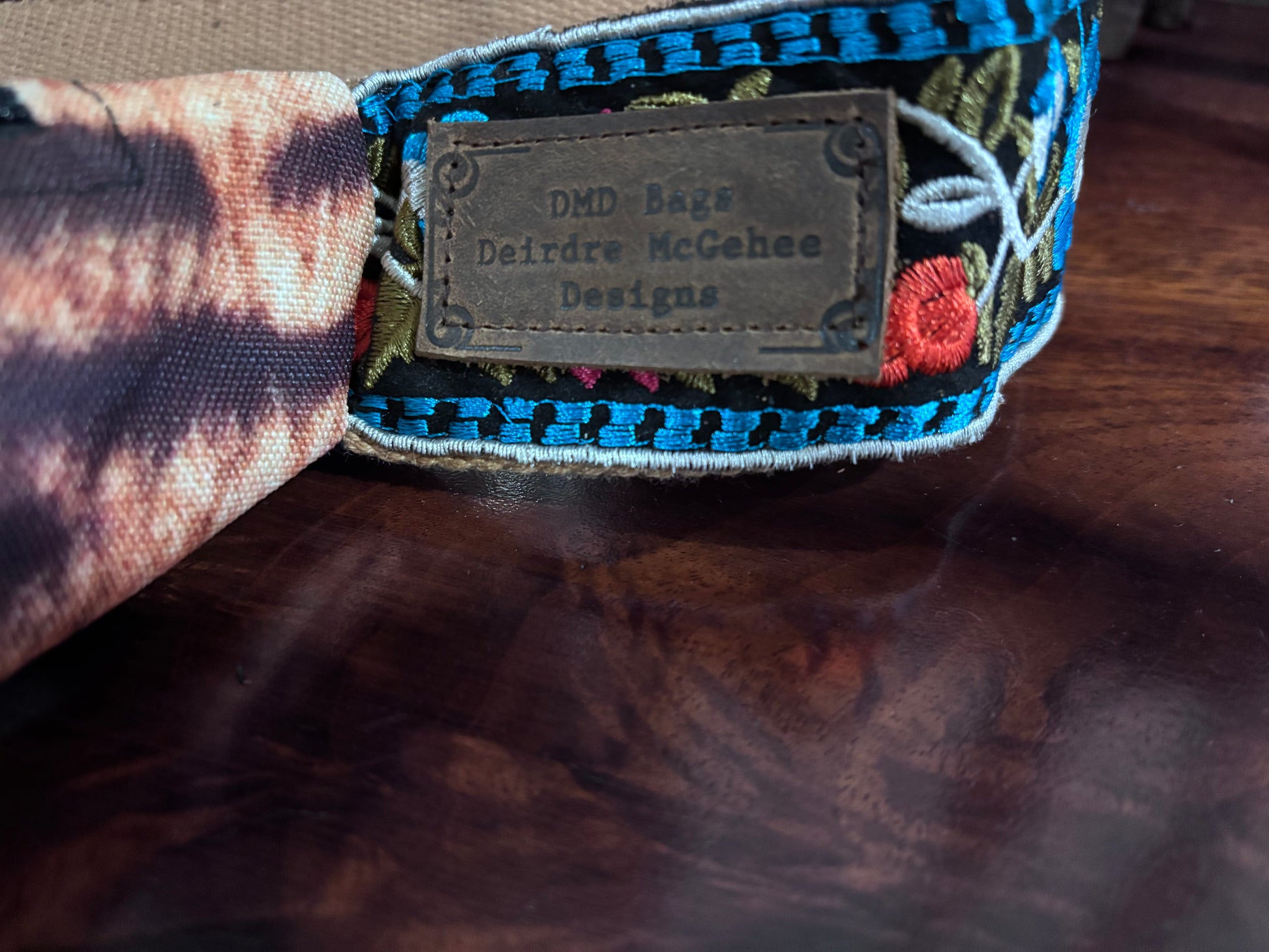 Sling Bag Bengal Tiger with Genuine Alligator Pocket & Embroidered Strap - DMD Bags