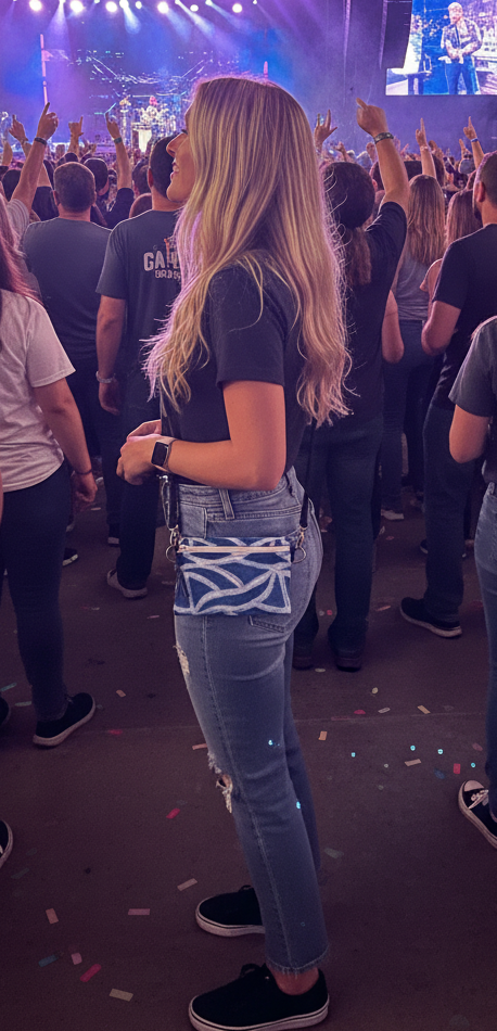 Stadium Size Bag - Blue Mosaic (Hampton Collection) - DMD Bags