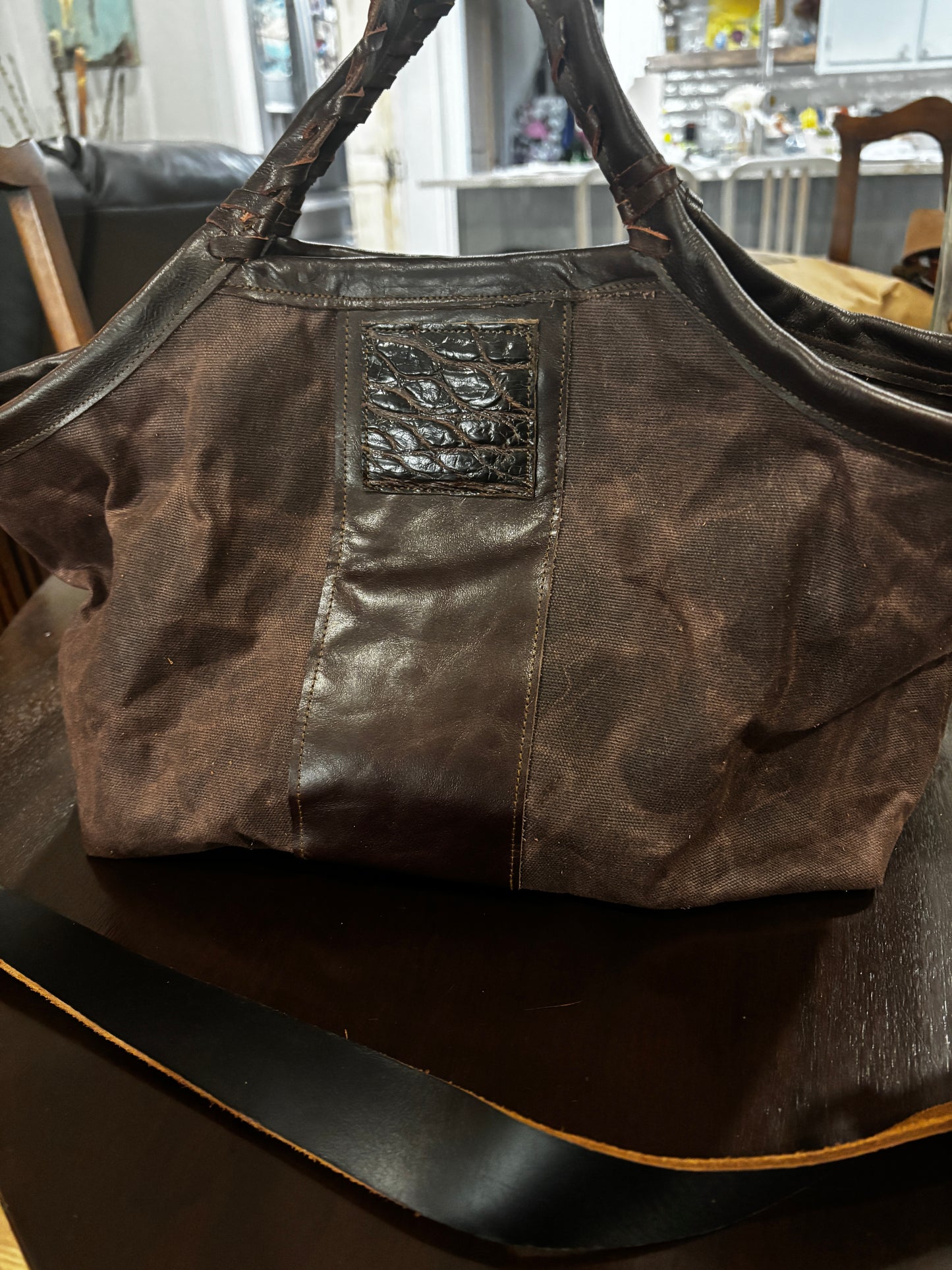 The GiGi Bag-Chocolate Coated Canvas