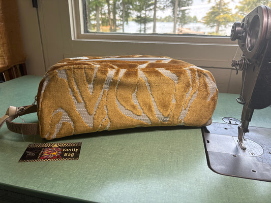 Vanity Bag Gold Tiger Cut Velvet - DMD Bags