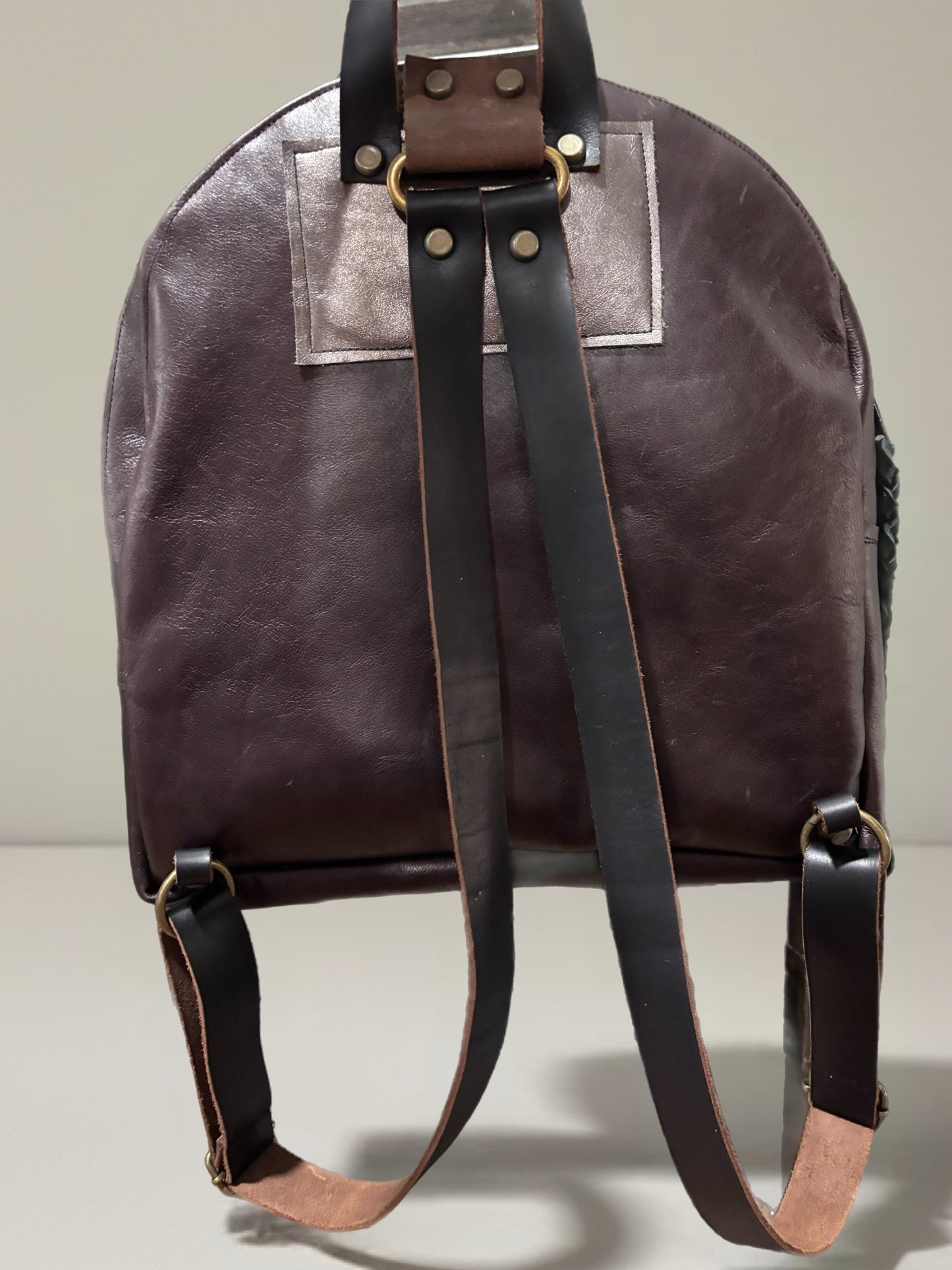 Leather Back Pack-Chocolate and Black - DMD Bags