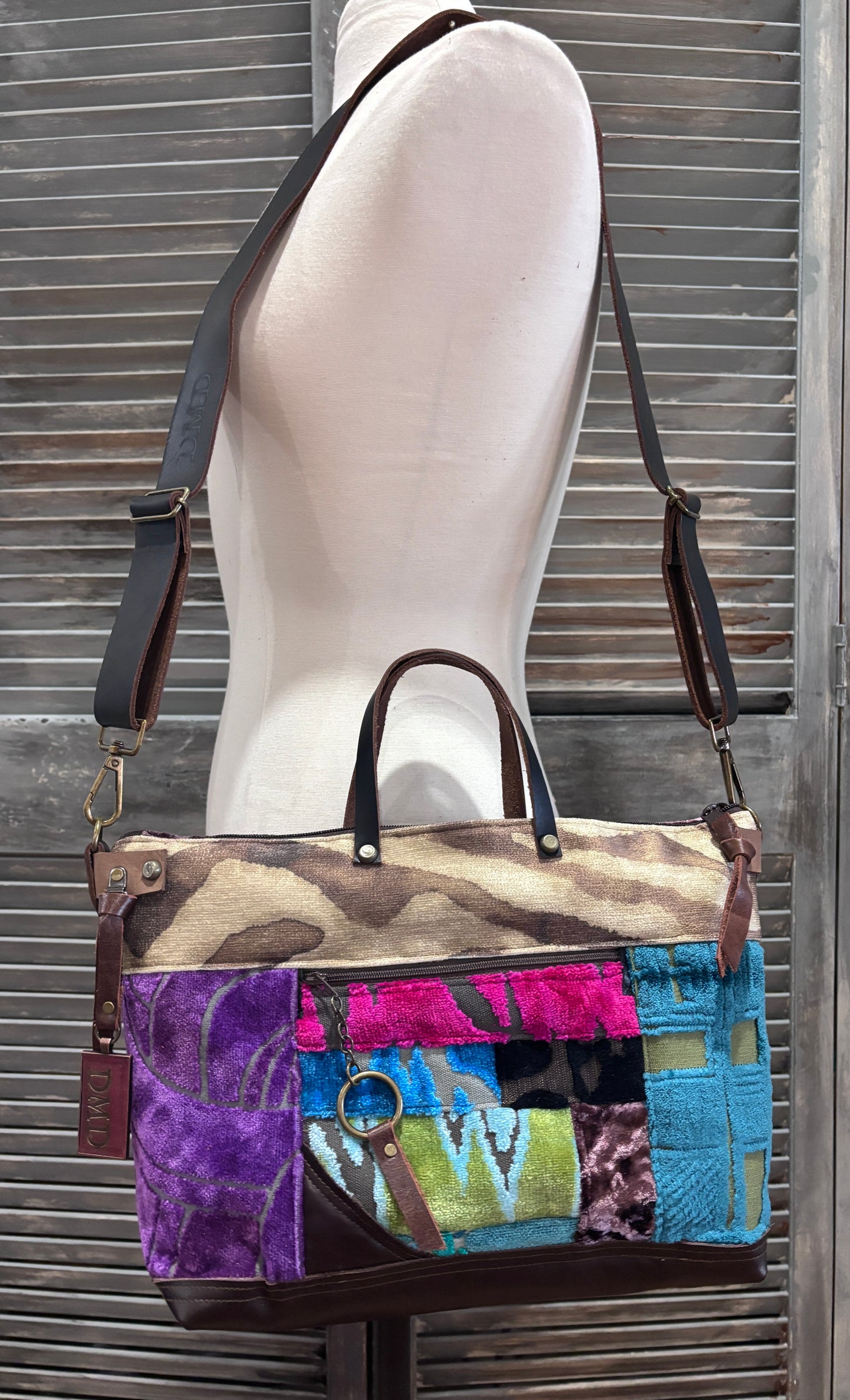 “Millie” Adjustable wide leather strap-Crossbody-Shoulder bag - Handbag