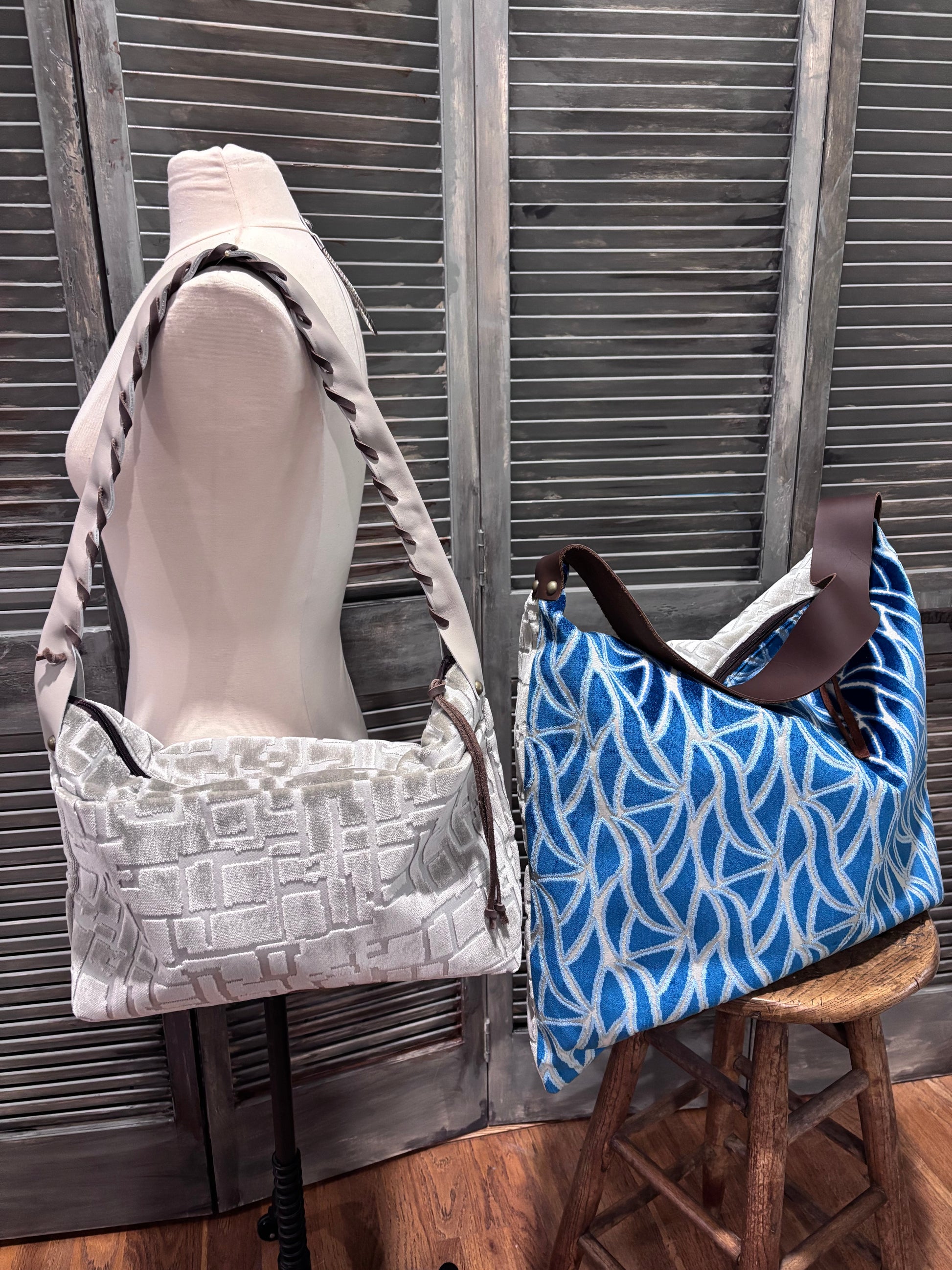 #529 Silver Ice with Genuine Alligator Hide - DMD Bags
