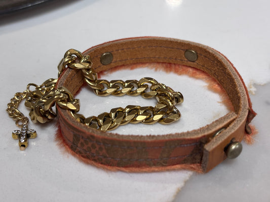 Leather & Copper Silk bracelet