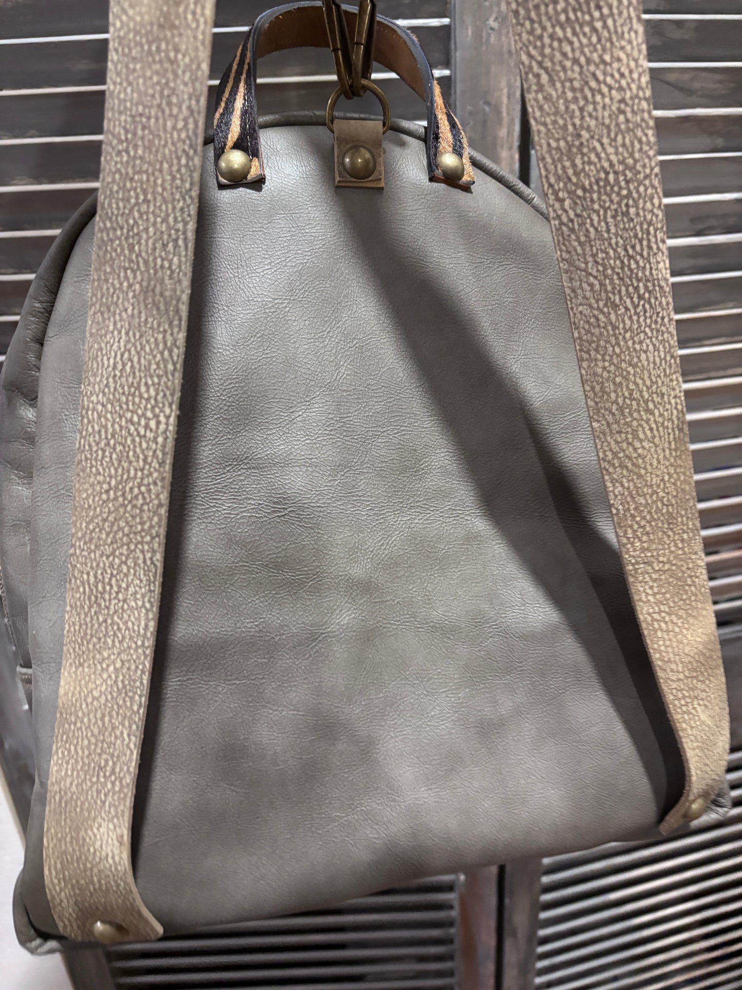 Back Pack - Smaller version in Velvet Patchwork & Leather