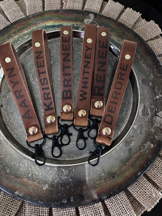 Custom Name Leather Wrist Strap - DMD Bags